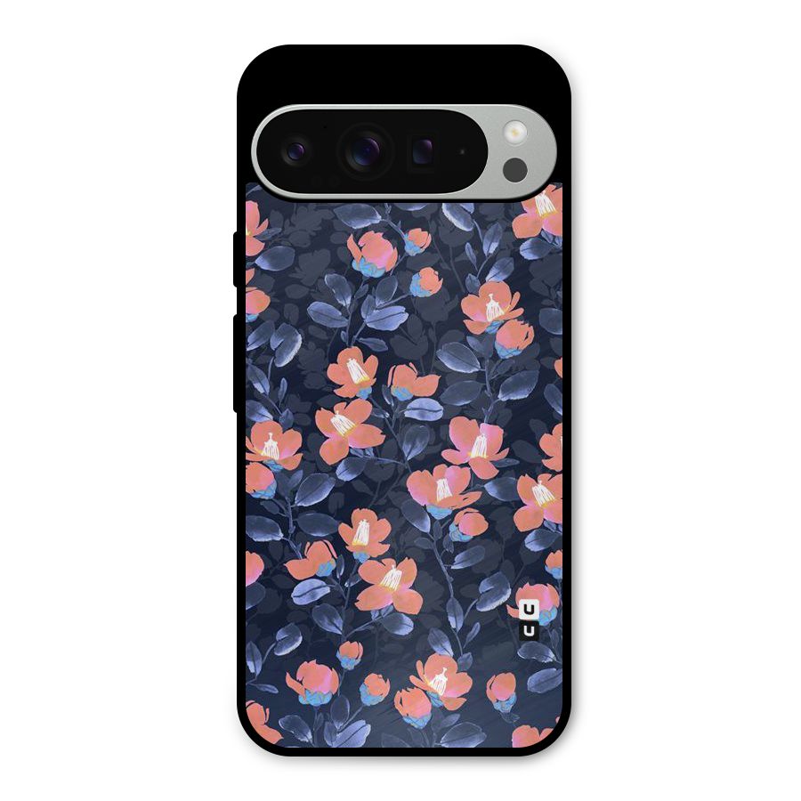 Tiny Peach Flowers Metal Back Case for Google Pixel 9 Pro XL