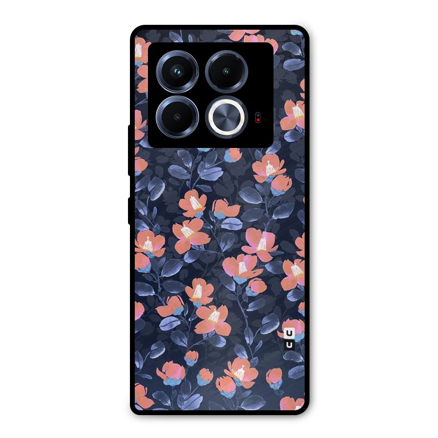 Tiny Peach Flowers Metal Back Case for Infinix Note 40 5G