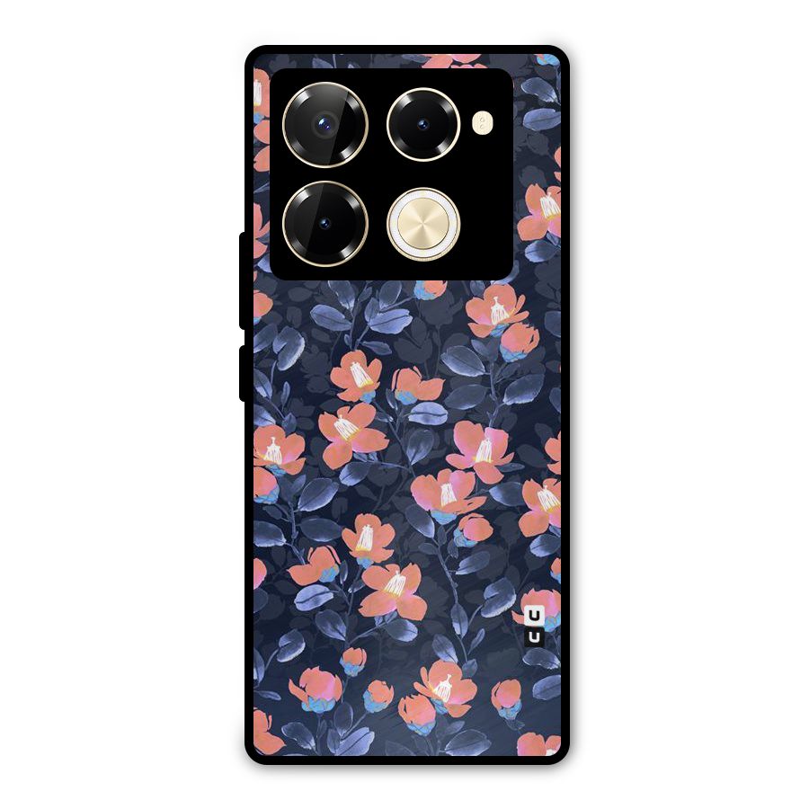 Tiny Peach Flowers Metal Back Case for Infinix Note 40 Pro Plus