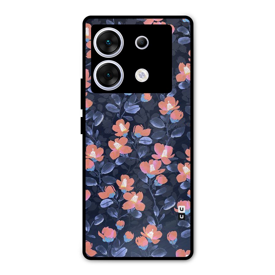 Tiny Peach Flowers Metal Back Case for Infinix Zero 30 5G
