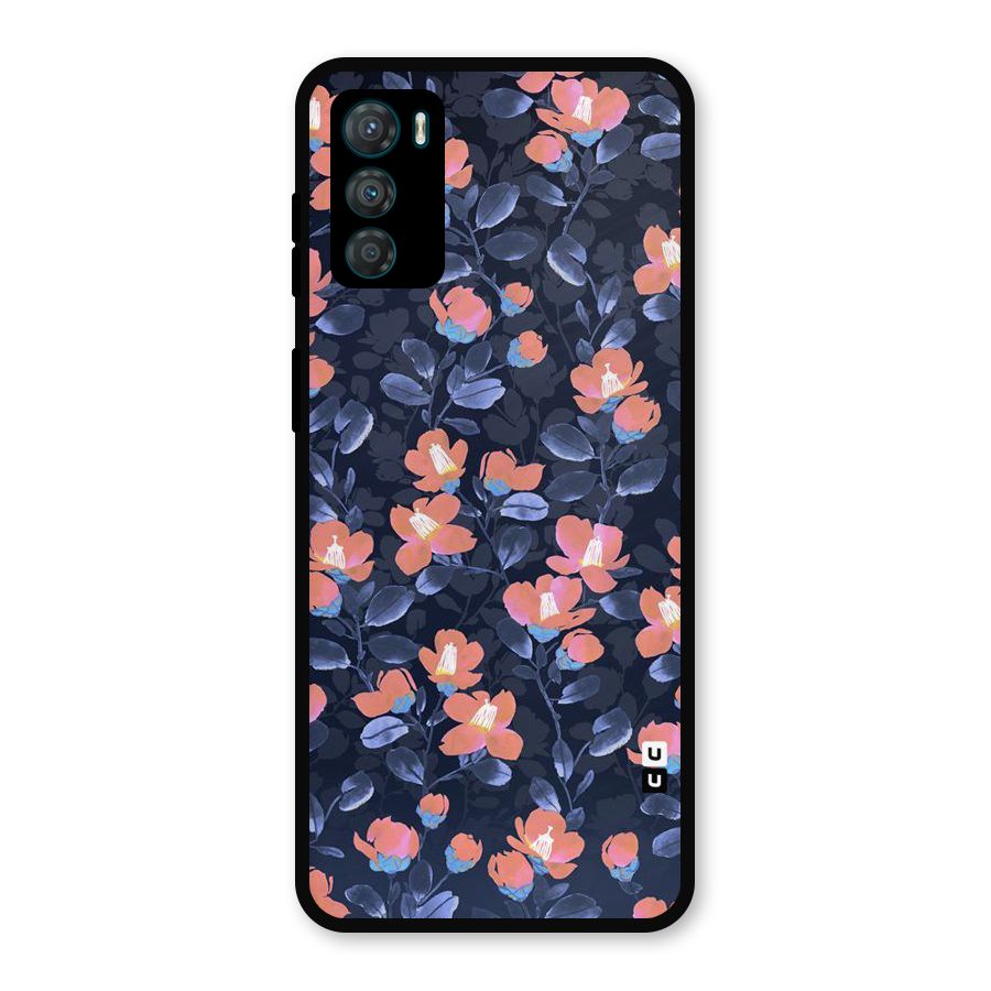 Tiny Peach Flowers Metal Back Case for Moto G42