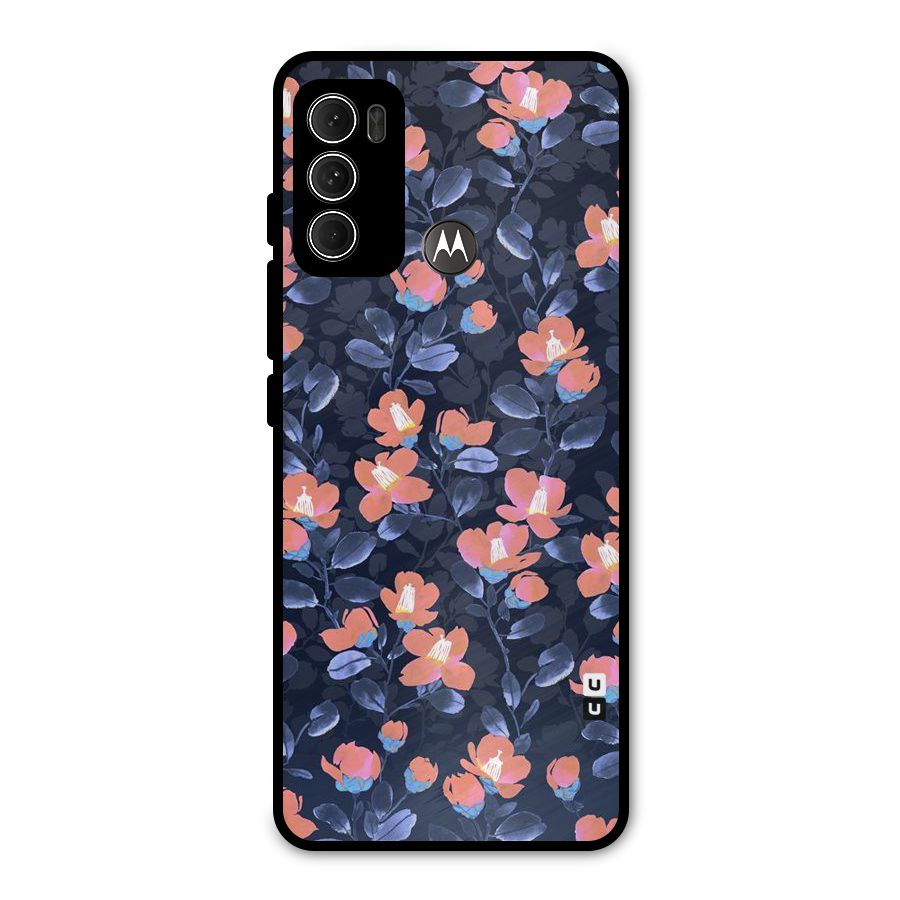 Tiny Peach Flowers Metal Back Case for Moto G60