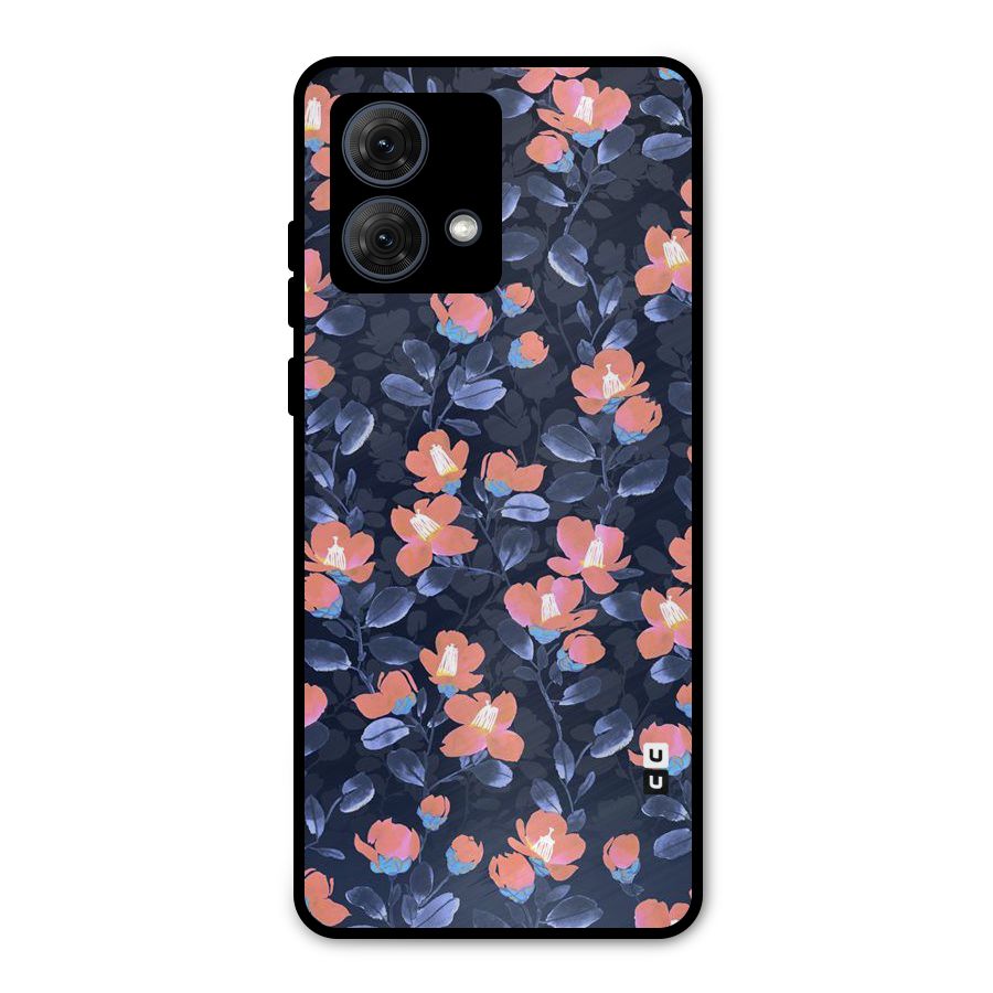 Tiny Peach Flowers Metal Back Case for Moto G84