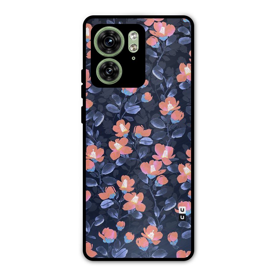 Tiny Peach Flowers Metal Back Case for Motorola Edge 40 5G