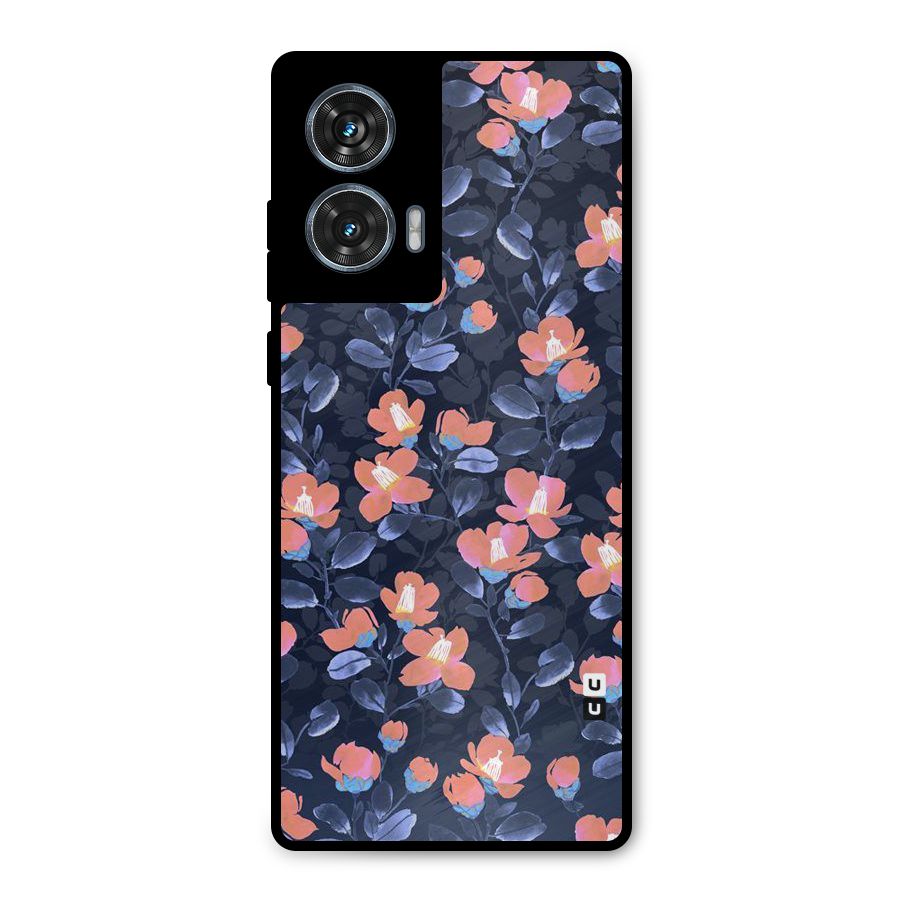 Tiny Peach Flowers Metal Back Case for Motorola Edge 50 Fusion