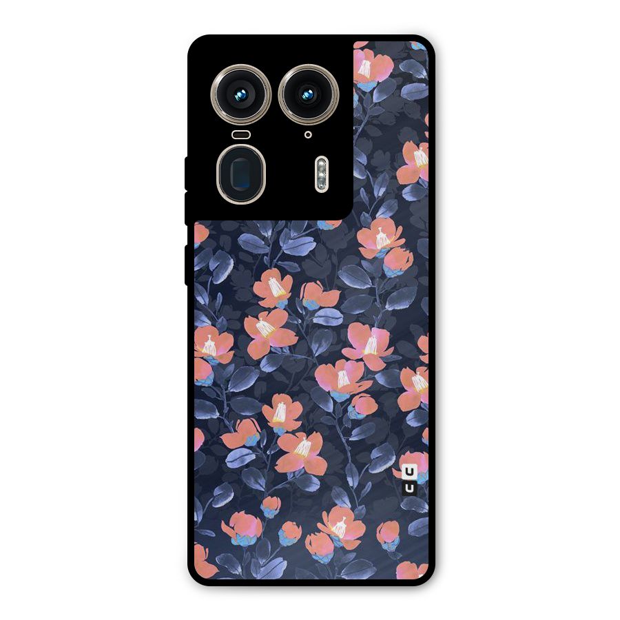 Tiny Peach Flowers Metal Back Case for Motorola Edge 50 Ultra