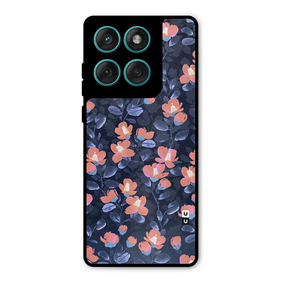 Tiny Peach Flowers Metal Back Case for Motorola Edge 60 Fusion