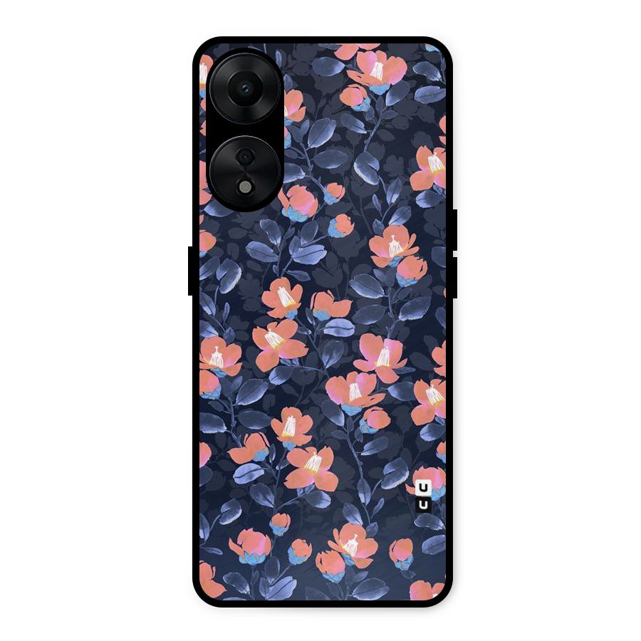 Tiny Peach Flowers Metal Back Case for Oppo A78 5G