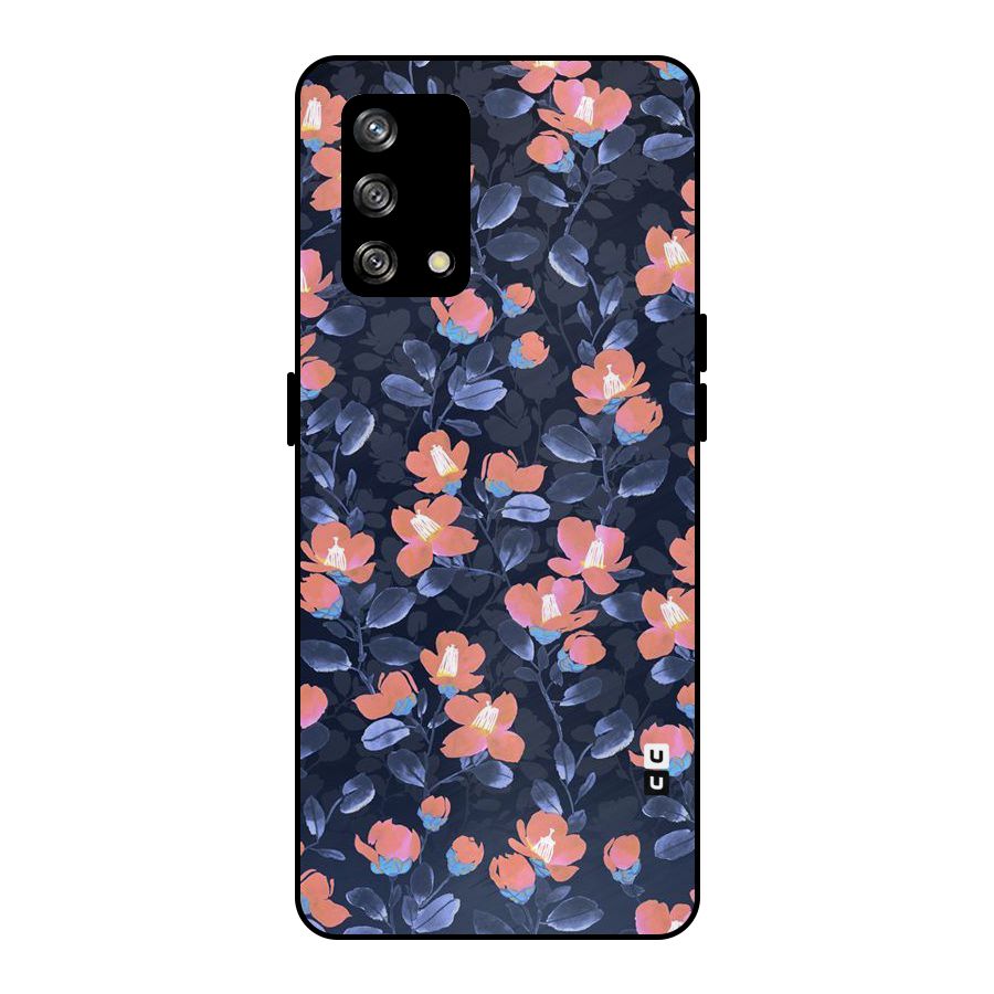 Tiny Peach Flowers Metal Back Case for Oppo F19