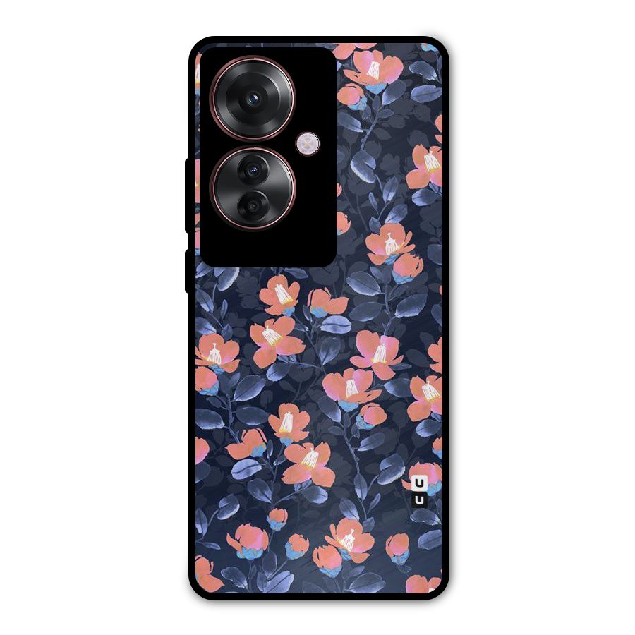 Tiny Peach Flowers Metal Back Case for Oppo F25 Pro