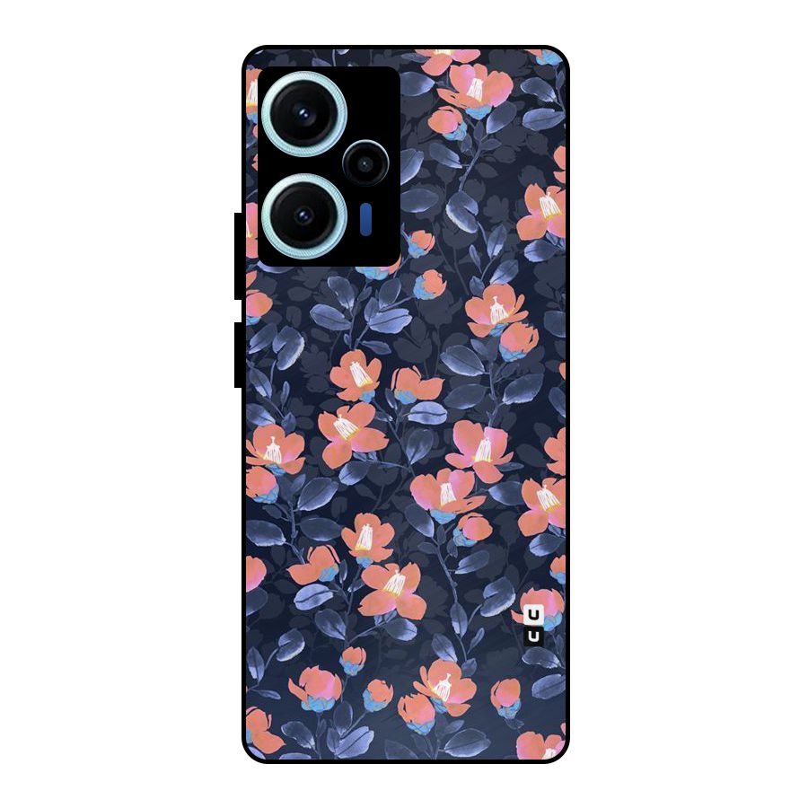 Tiny Peach Flowers Metal Back Case for Poco F5