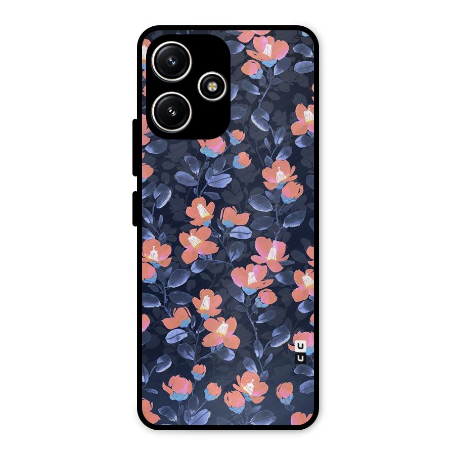 Tiny Peach Flowers Metal Back Case for Poco M6 Pro