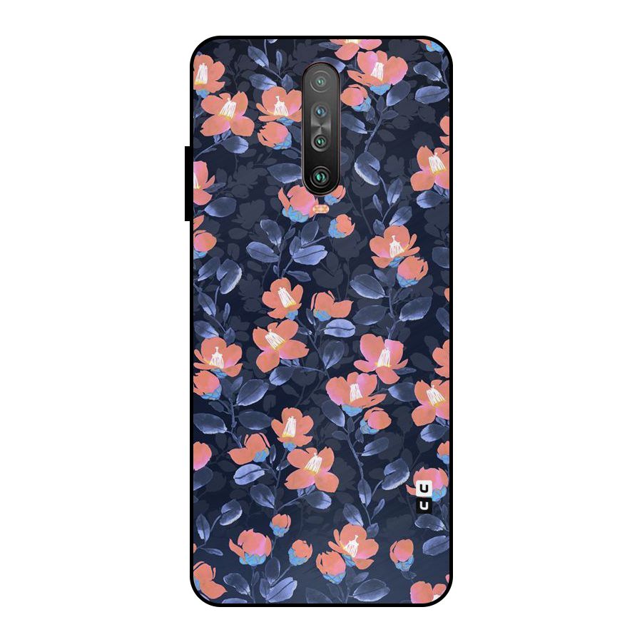 Tiny Peach Flowers Metal Back Case for Poco X2