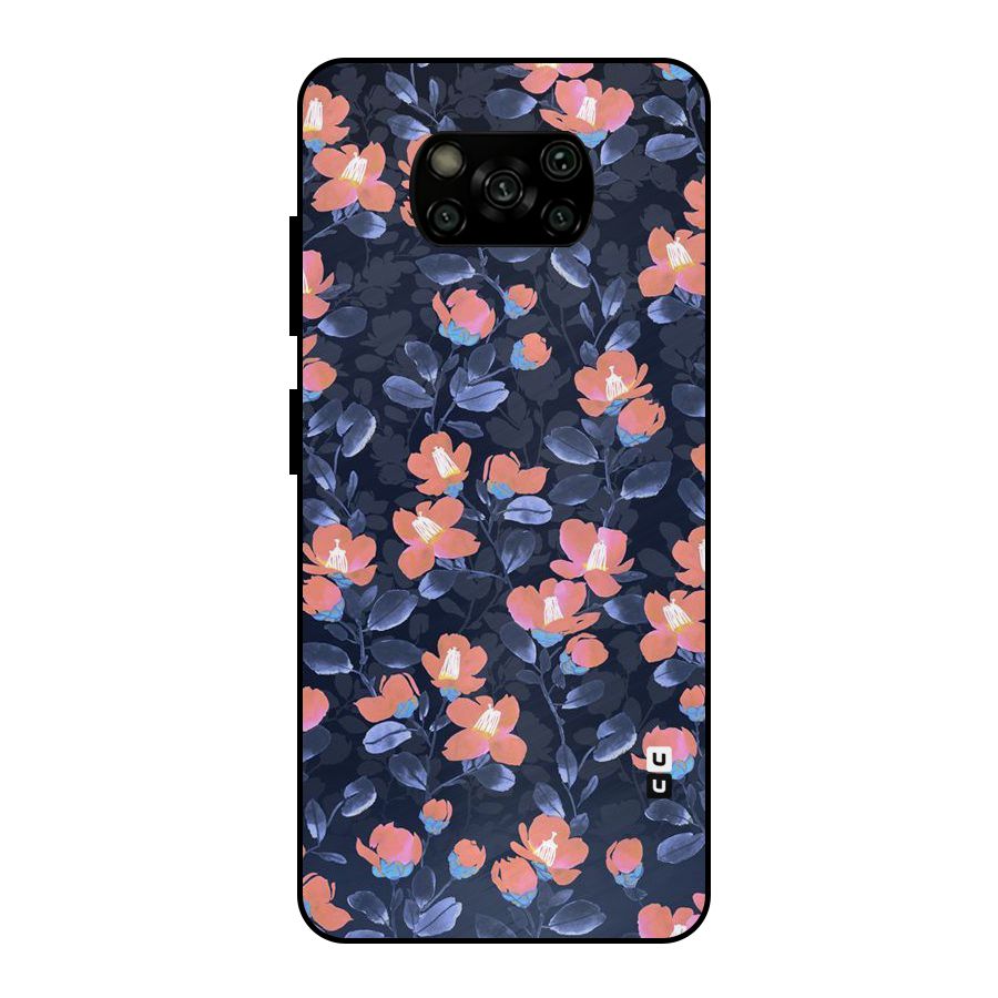 Tiny Peach Flowers Metal Back Case for Poco X3