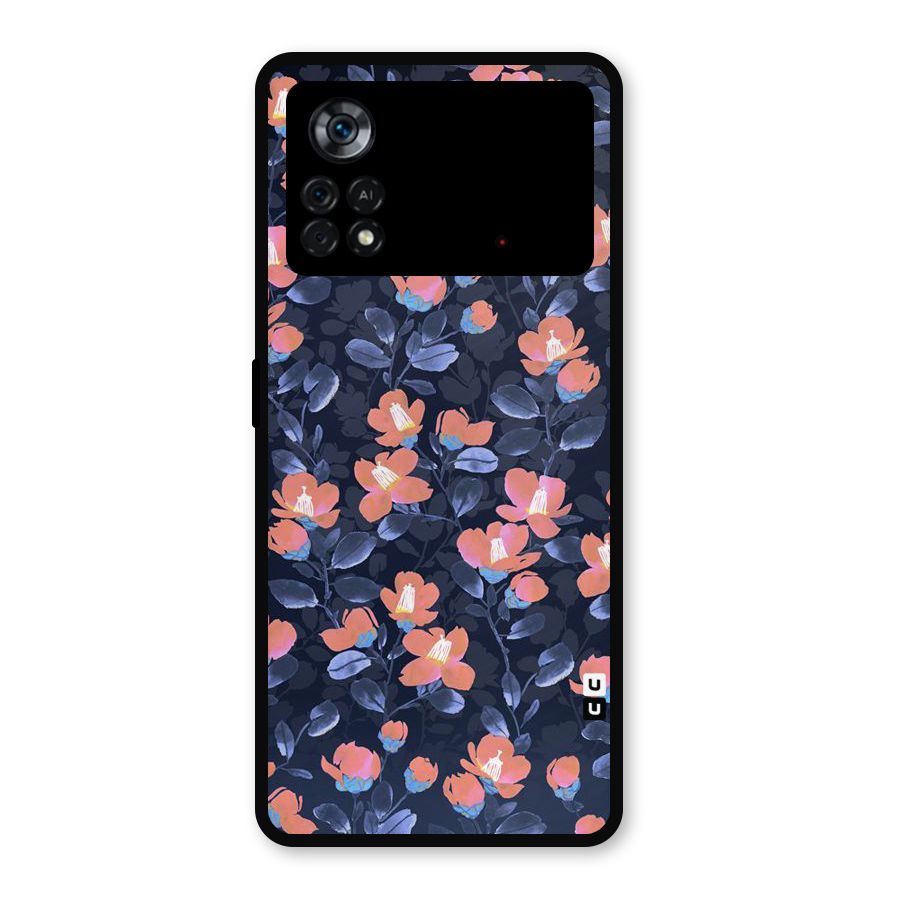 Tiny Peach Flowers Metal Back Case for Poco X4 Pro 5G