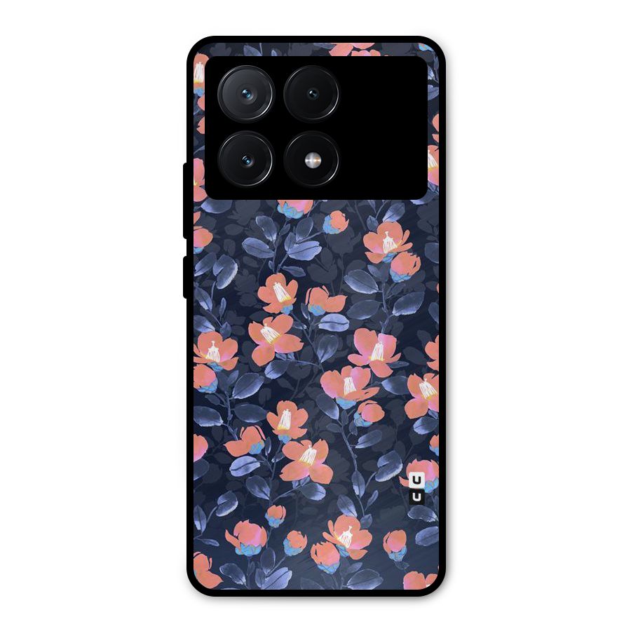 Tiny Peach Flowers Metal Back Case for Poco X6 Pro