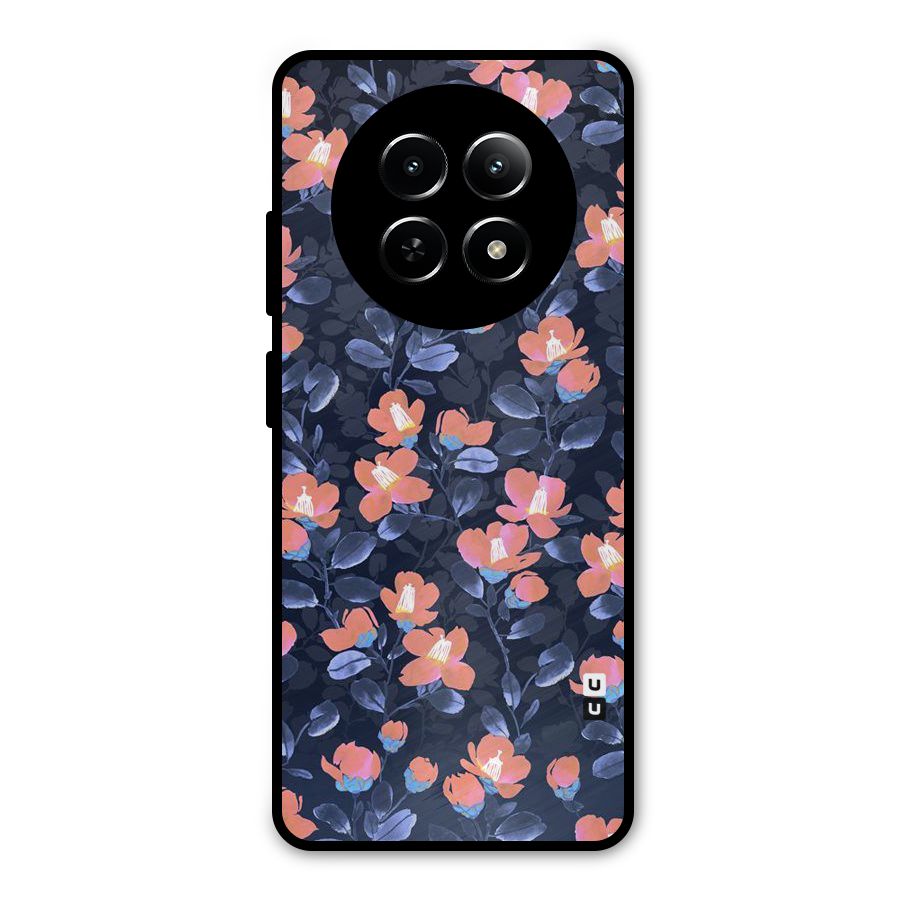 Tiny Peach Flowers Metal Back Case for Realme Narzo 70x 5G