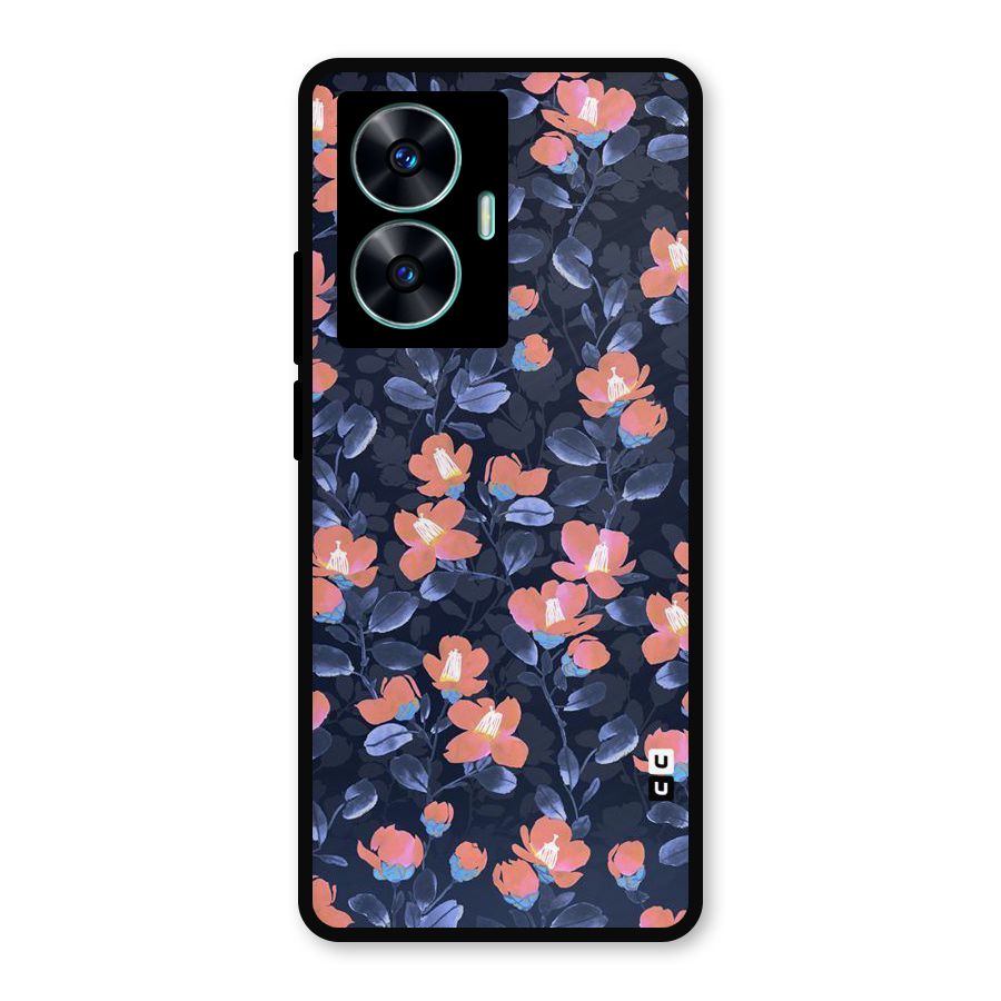 Tiny Peach Flowers Metal Back Case for Realme Narzo N55