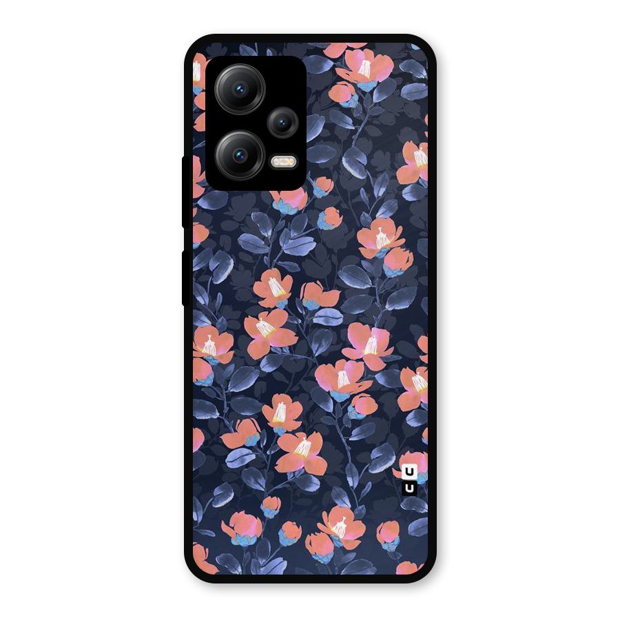 Tiny Peach Flowers Metal Back Case for Redmi Note 12 5G
