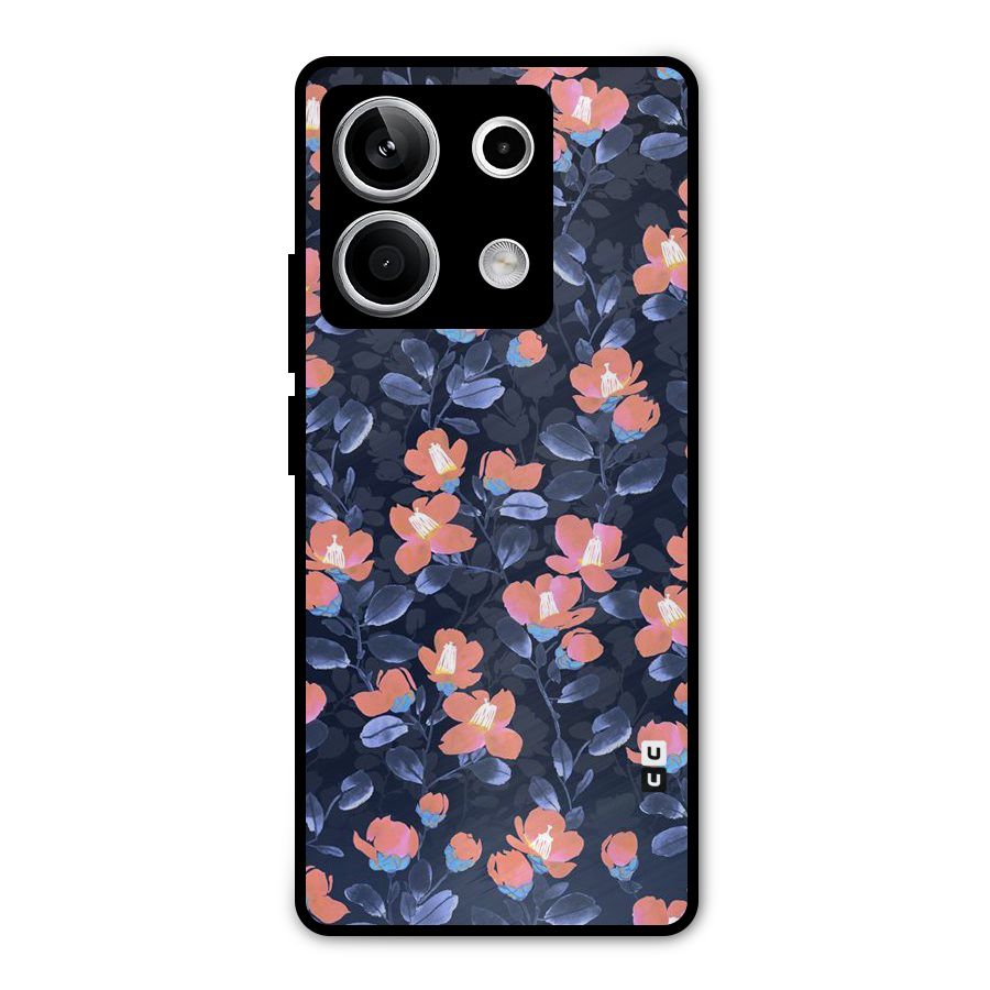 Tiny Peach Flowers Metal Back Case for Redmi Note 13 5G