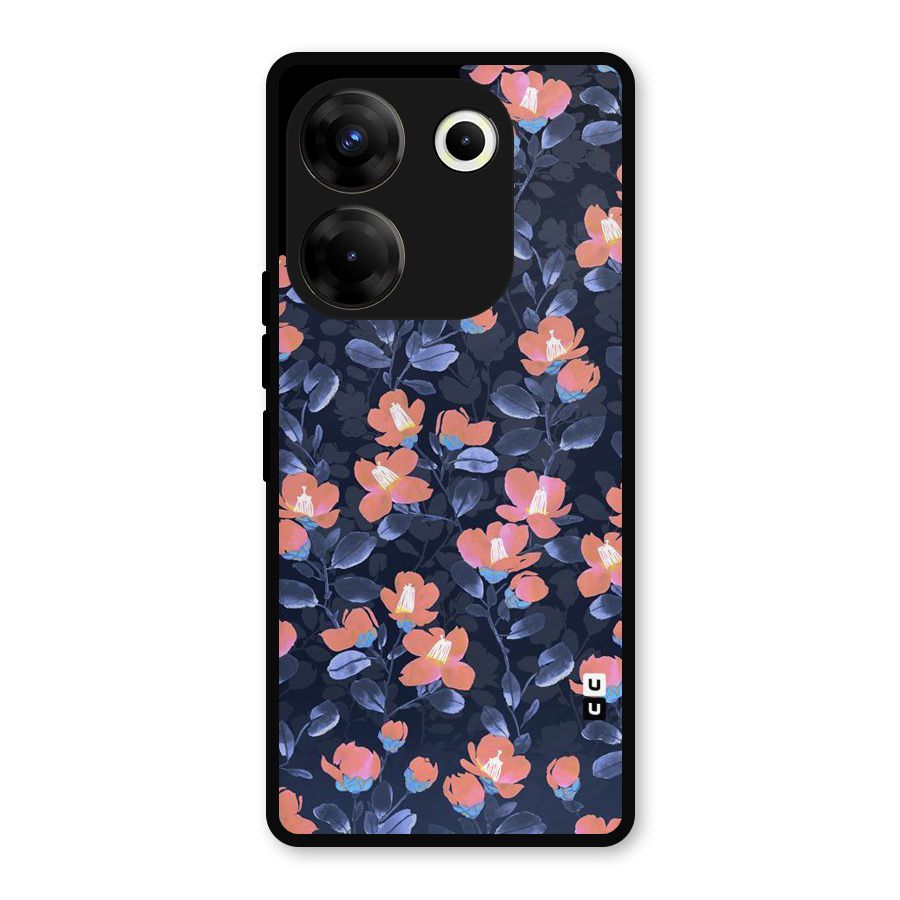 Tiny Peach Flowers Metal Back Case for Tecno Camon 20