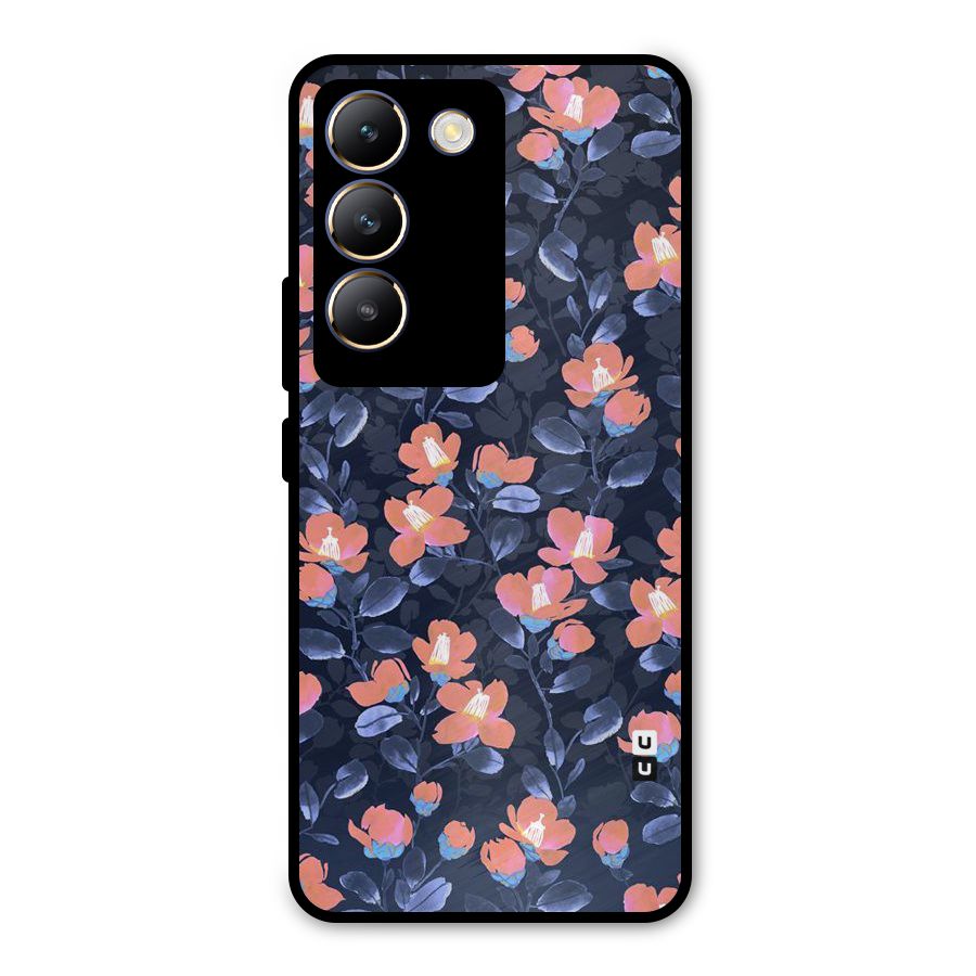 Tiny Peach Flowers Metal Back Case for Vivo T3 5G