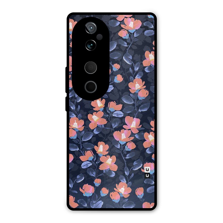 Tiny Peach Flowers Metal Back Case for Vivo T3 Ultra