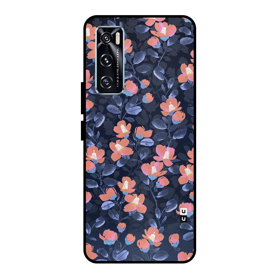 Tiny Peach Flowers Metal Back Case for Vivo V20 SE