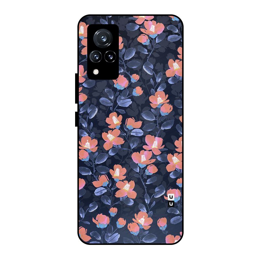 Tiny Peach Flowers Metal Back Case for Vivo V21 5G