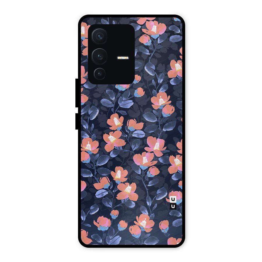 Tiny Peach Flowers Metal Back Case for Vivo V23 5G