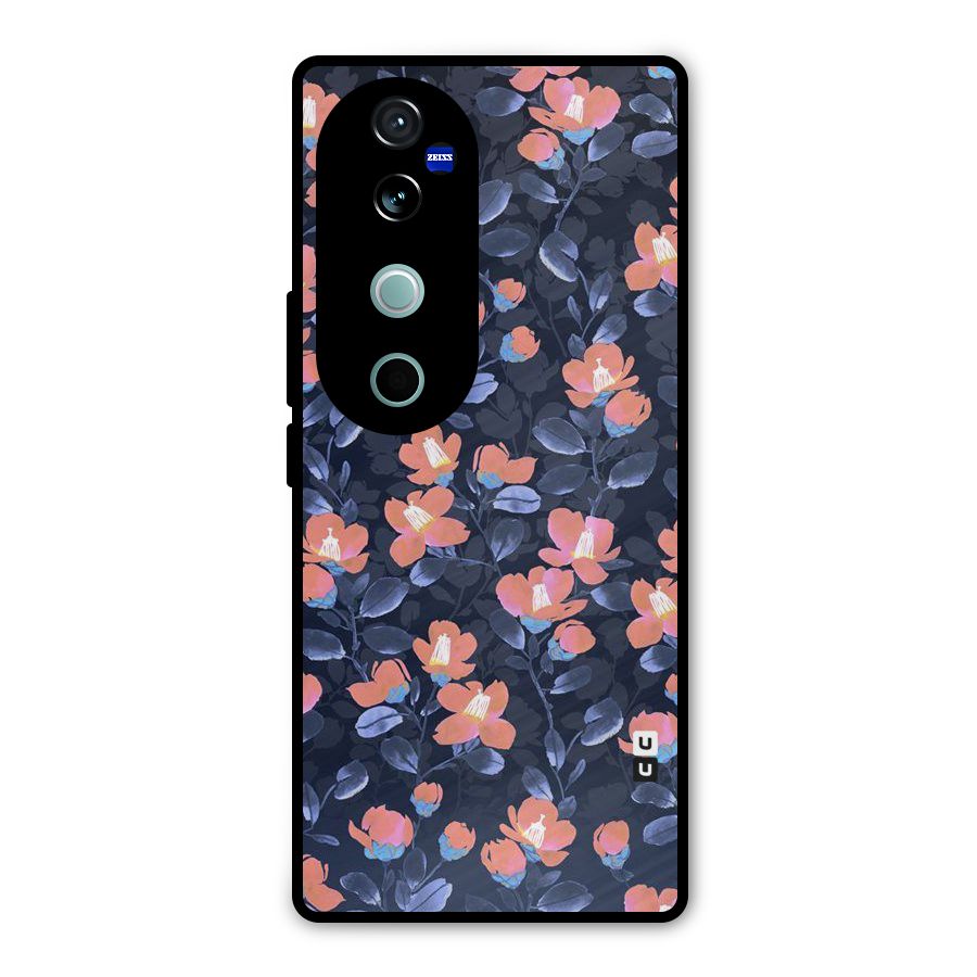 Tiny Peach Flowers Metal Back Case for Vivo V40