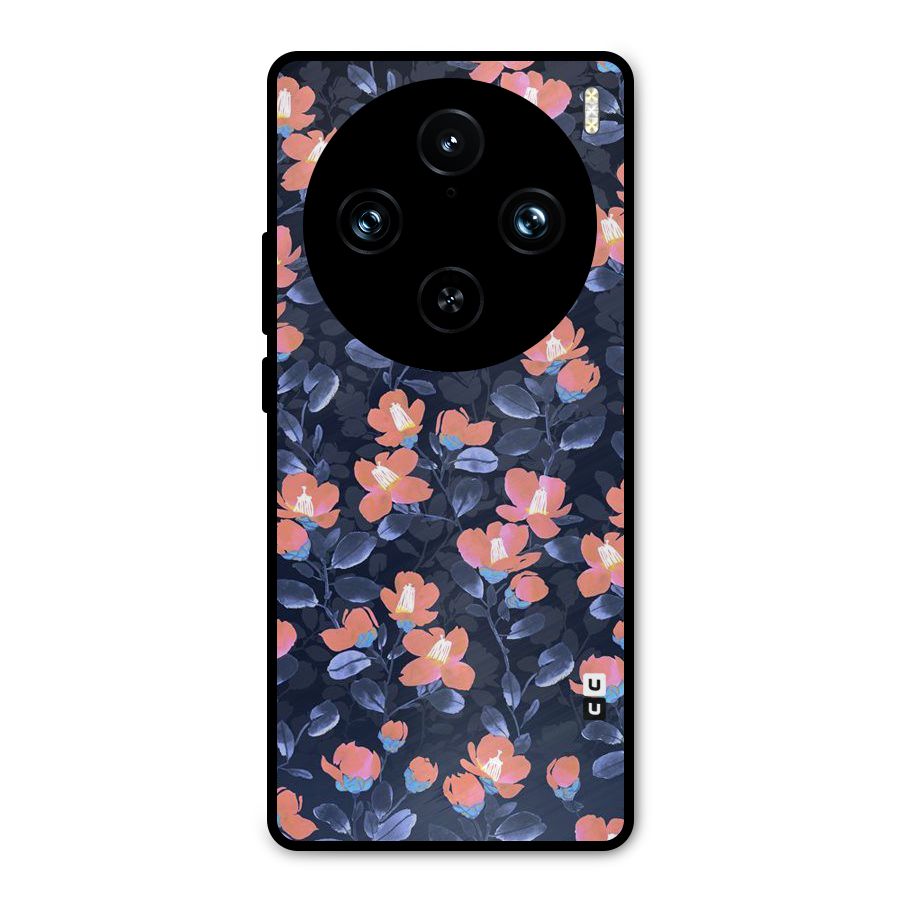 Tiny Peach Flowers Metal Back Case for Vivo X100 Pro
