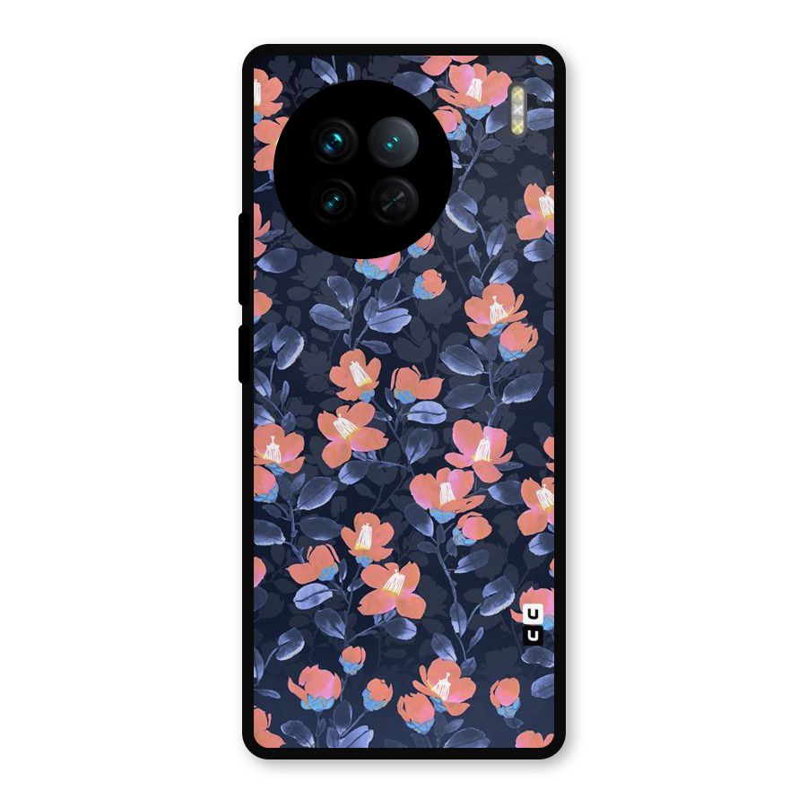 Tiny Peach Flowers Metal Back Case for Vivo X90