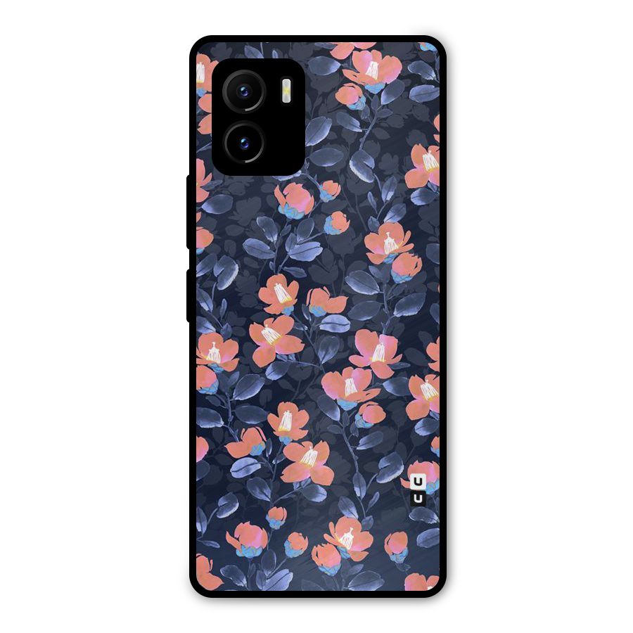 Tiny Peach Flowers Metal Back Case for Vivo Y15s