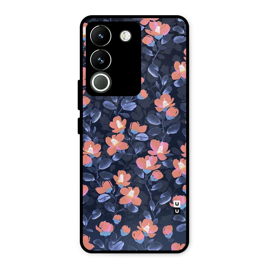 Tiny Peach Flowers Metal Back Case for Vivo Y200