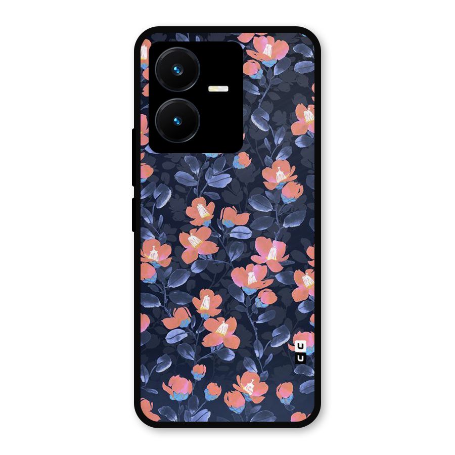 Tiny Peach Flowers Metal Back Case for Vivo Y22