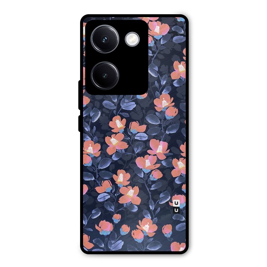 Tiny Peach Flowers Metal Back Case for Vivo Y300 Plus