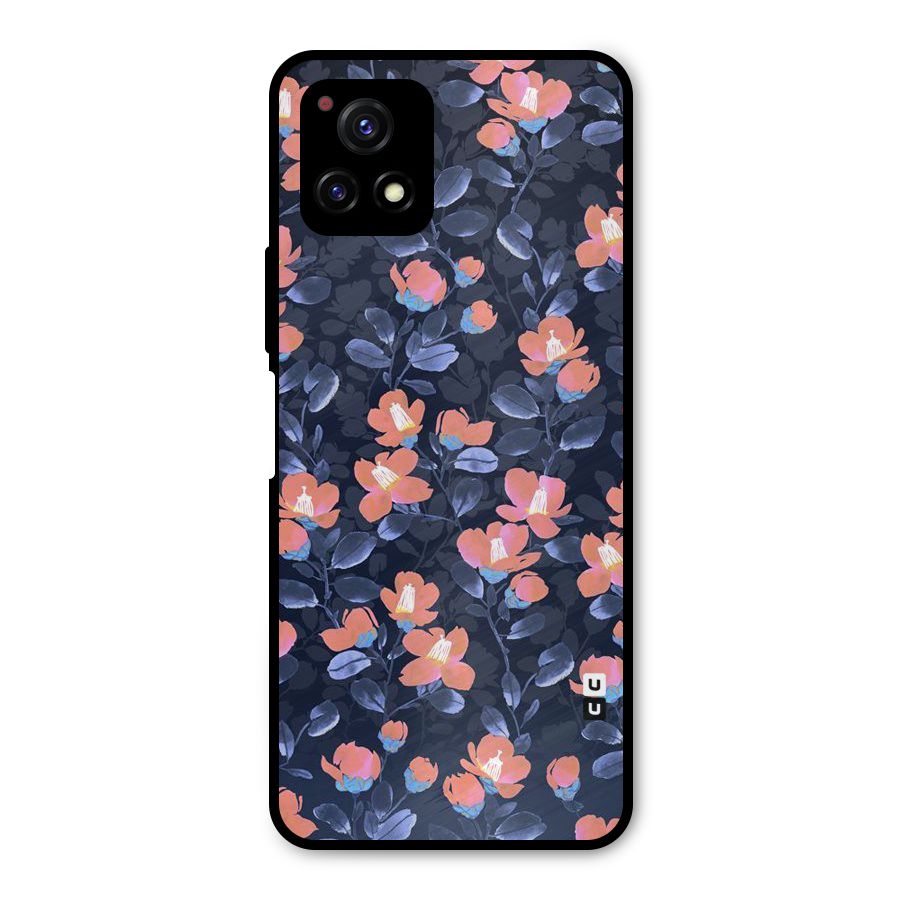 Tiny Peach Flowers Metal Back Case for Vivo Y72 5G