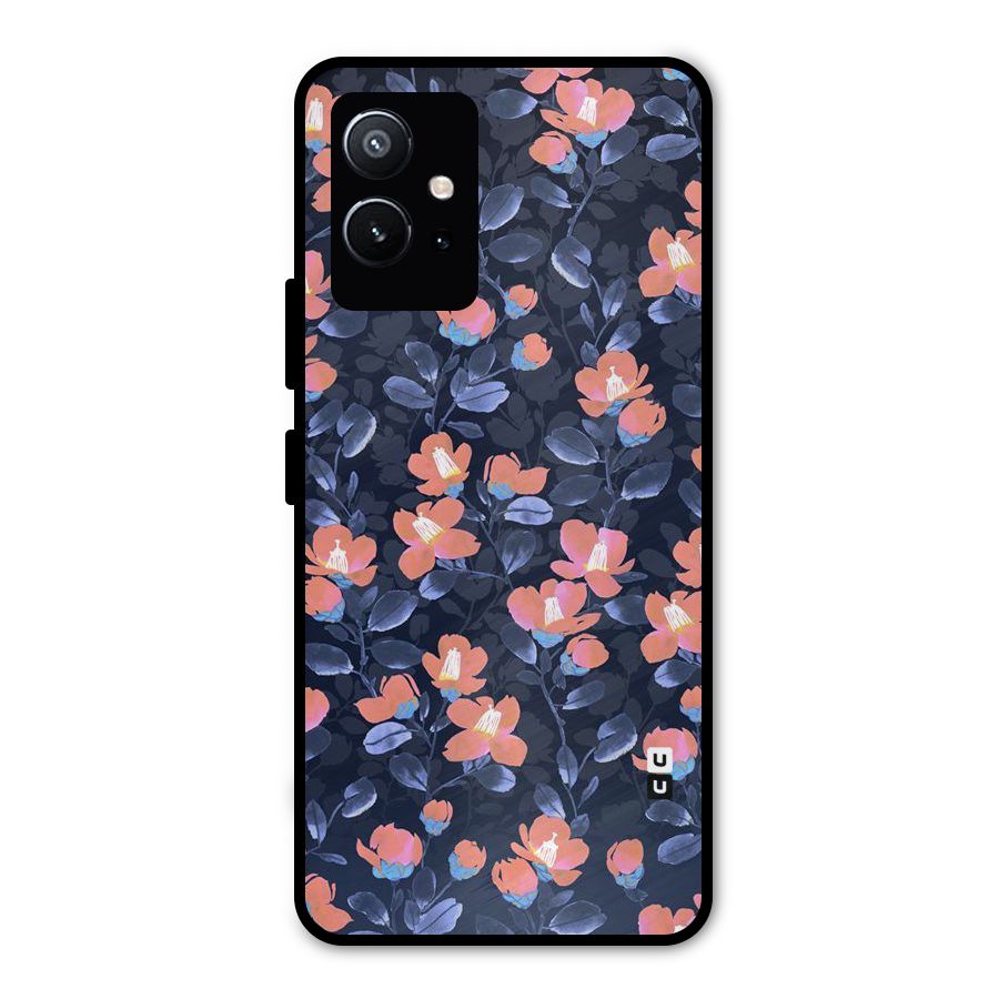 Tiny Peach Flowers Metal Back Case for Vivo Y75 5G