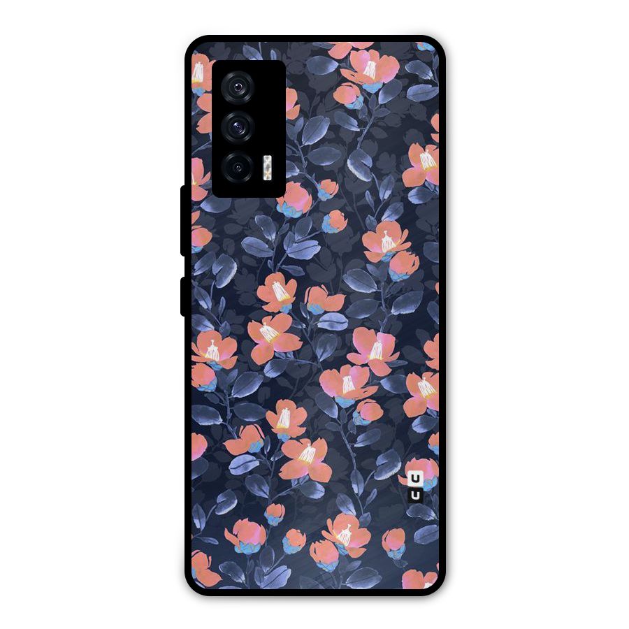 Tiny Peach Flowers Metal Back Case for iQOO 7 5G