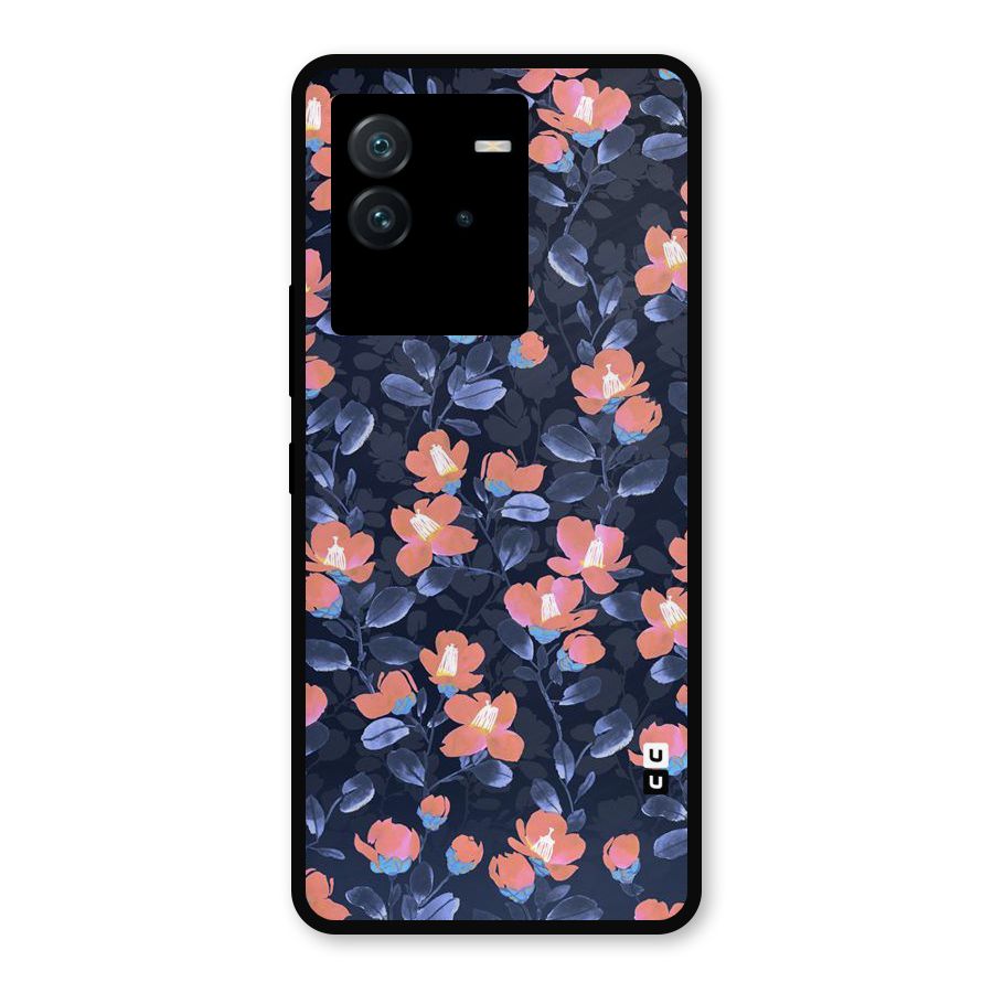 Tiny Peach Flowers Metal Back Case for iQOO Neo 6 5G