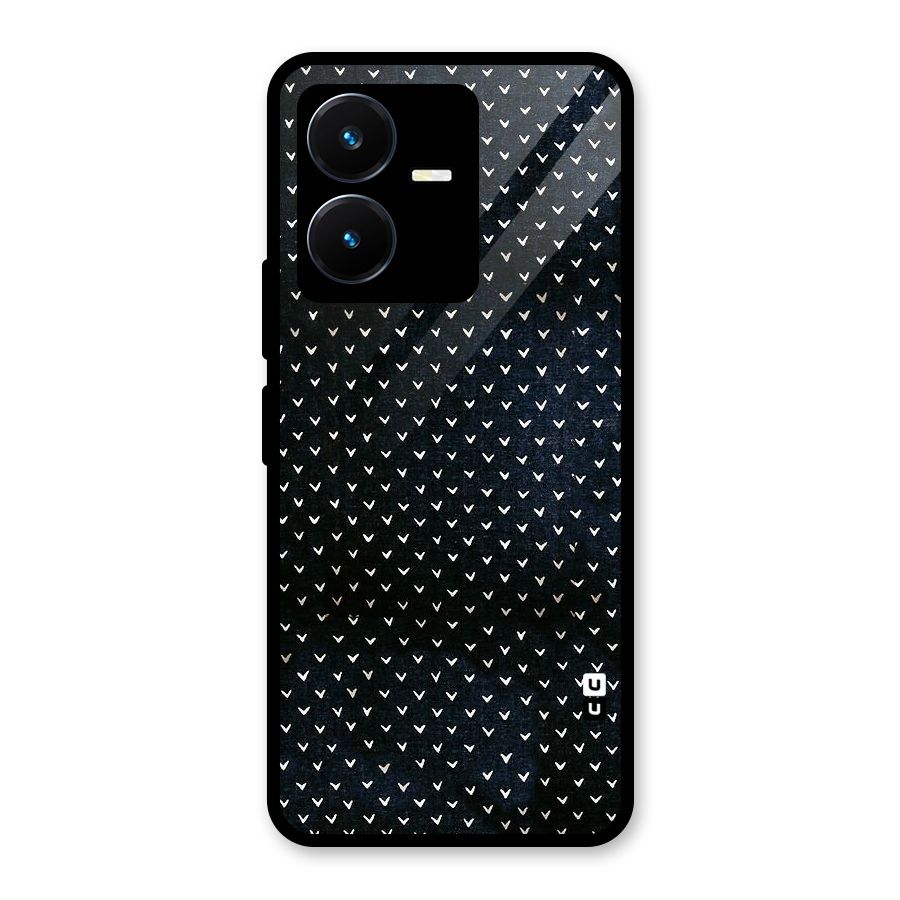 Tiny White Hearts Glass Back Case for Vivo Y22s