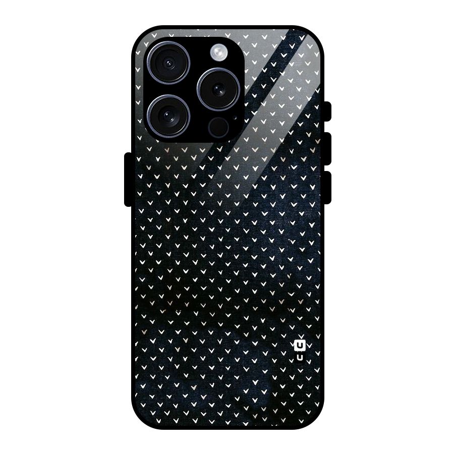 Tiny White Hearts Glass Back Case for iPhone 15 Pro