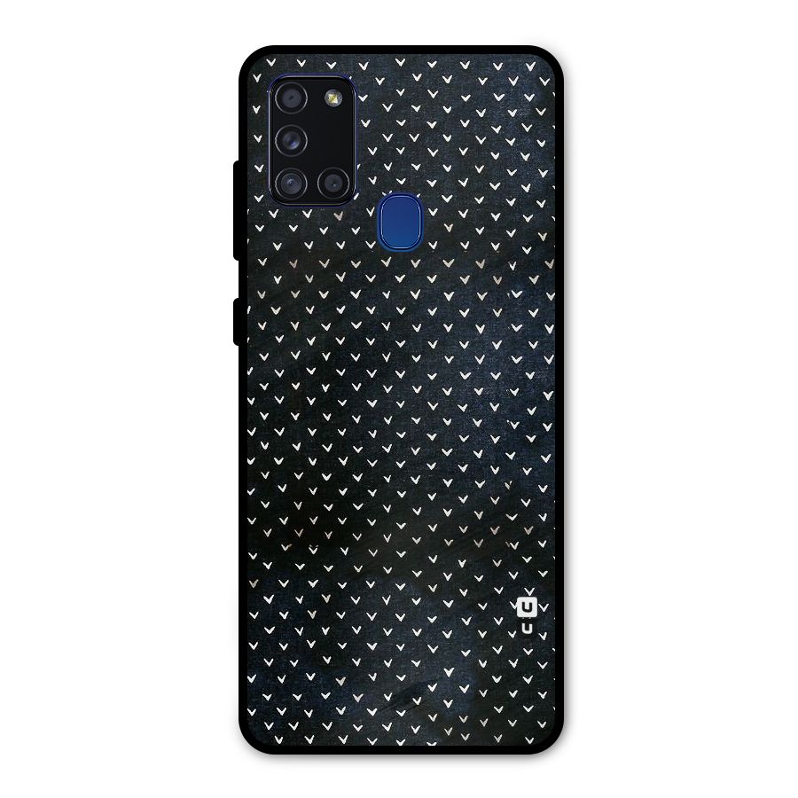Tiny White Hearts Metal Back Case for Galaxy A21s