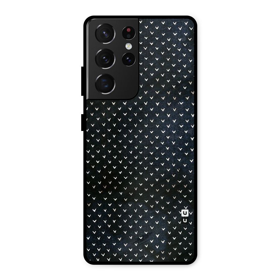Tiny White Hearts Metal Back Case for Galaxy S21 Ultra 5G