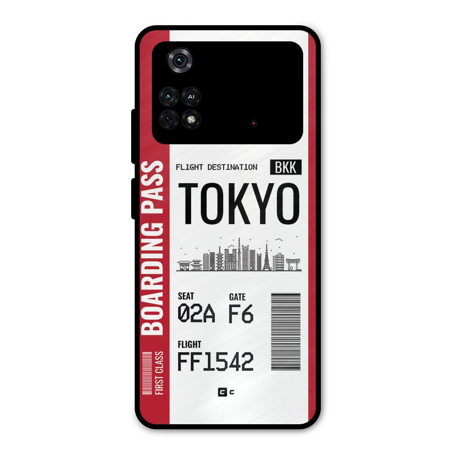 Tokyo Boarding Pass Metal Back Case for Poco M4 Pro 4G