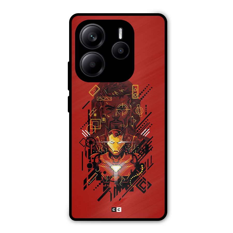Tony Stark Metal Back Case for Redmi Note 14 5G