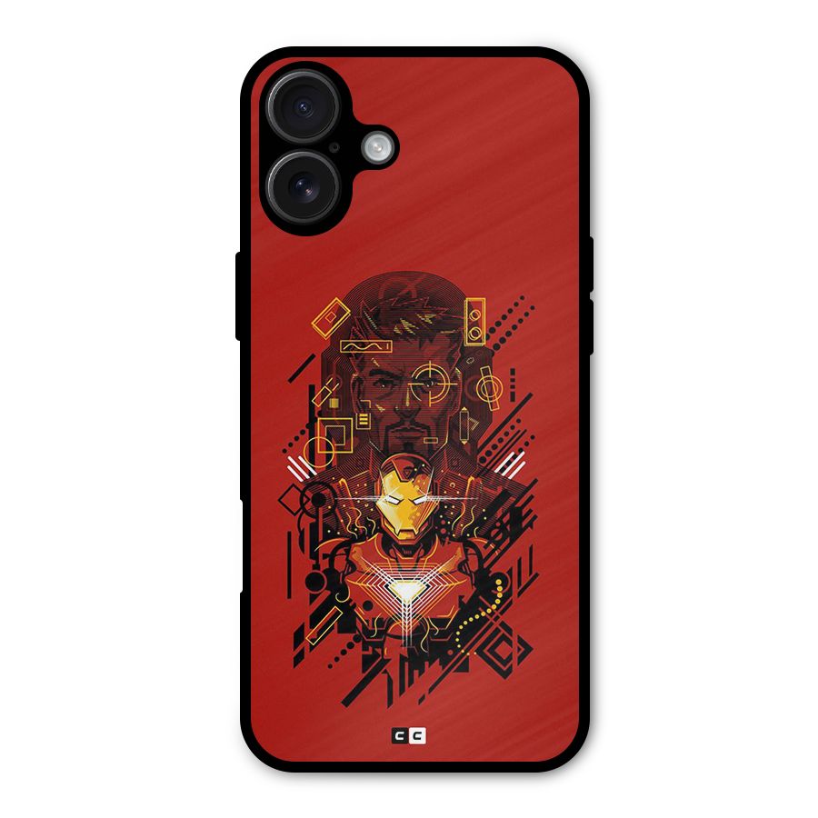 Tony Stark Metal Back Case for iPhone 16 Plus