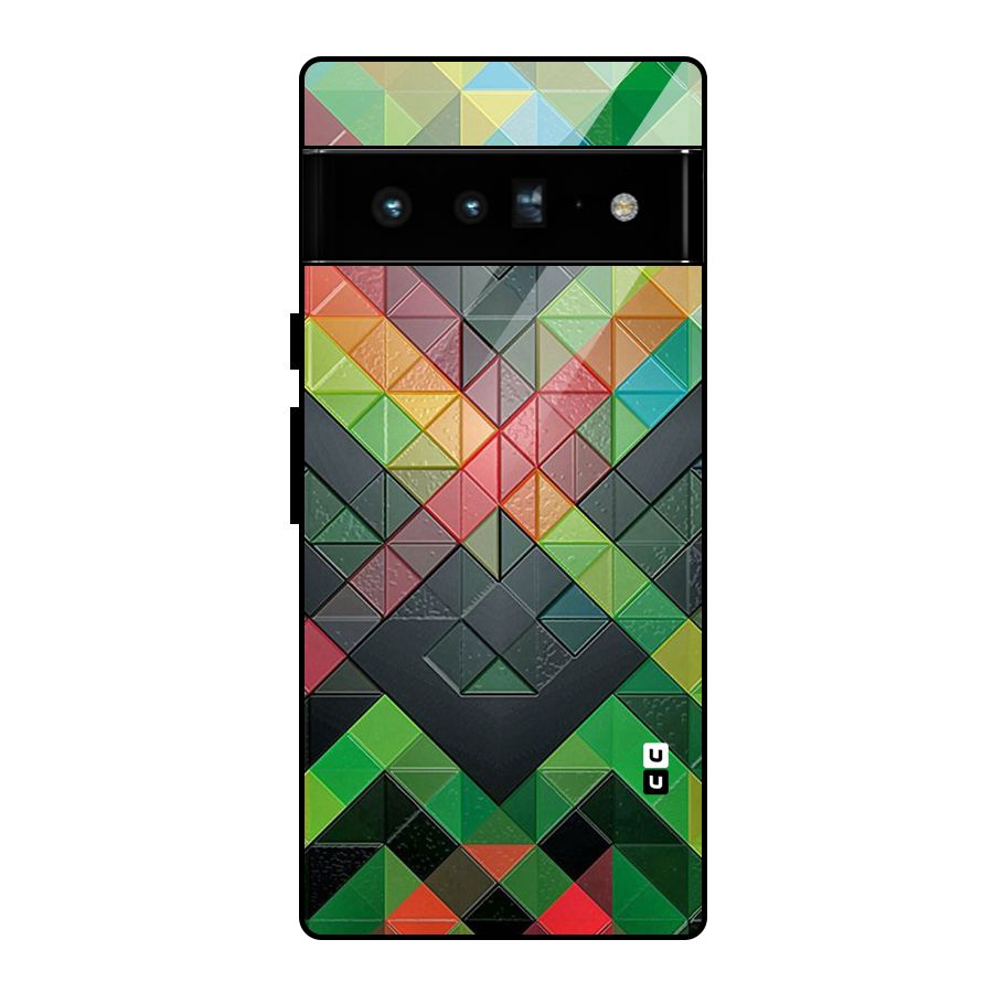 Too Much Colors Pattern Glass Back Case for Google Pixel 6 Pro