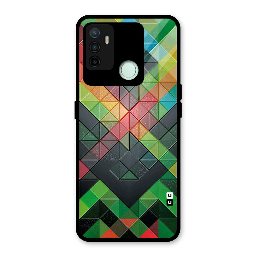 Too Much Colors Pattern Glass Back Case for Oppo A53